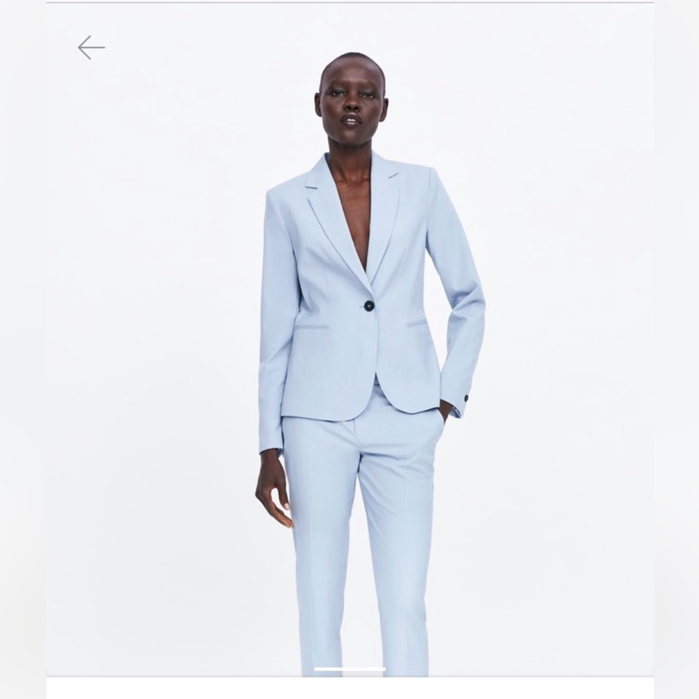 Zara Light Blue Two-Piece Suit Size 8